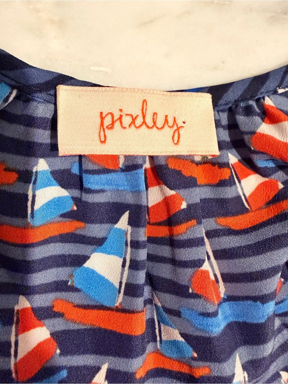 Nautical Print Slip Dress - Size L (Like New)